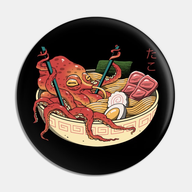 Tako Ramen Pin by Vincent Trinidad Art