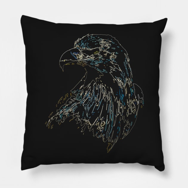 eagle, colored eagle Pillow by hottehue