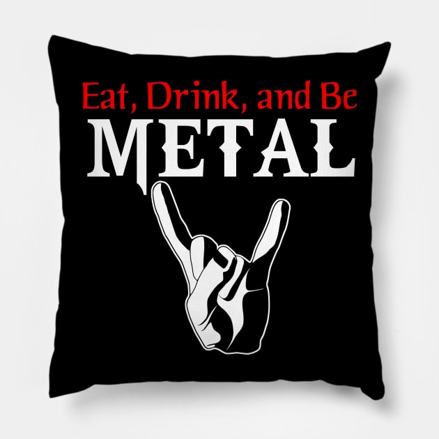 Heavy Metal with Saying Pillow by Hallowed Be They Merch