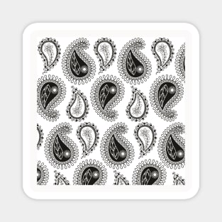 Paisley Neck Gator Paisley Cool Black and White Magnet