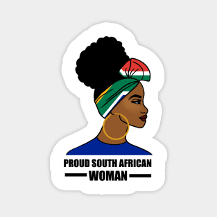 Proud South African Woman, South Africa Flag Magnet