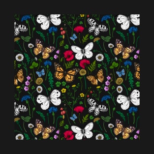 Wild flowers and butterflies T-Shirt