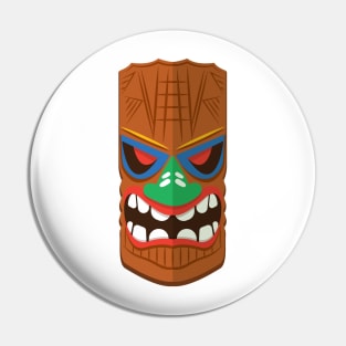 Wooden tiki mask Pin