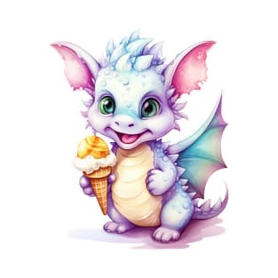 Cute Dragon  Enjoying  an Ice Cream Cone T-Shirt