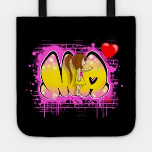 Mia Graffiti Style Girl With Balloon Tote