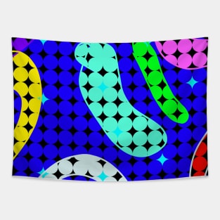 blue yellow orange abstract texture Tapestry