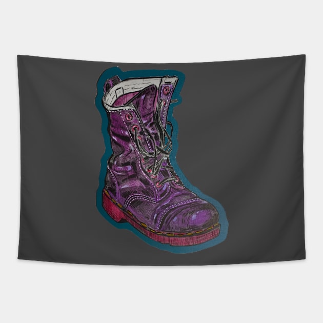 Purple Pop Boot by Jason Hancock Tapestry by Octo30