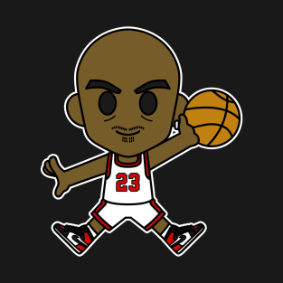 Chibi Michael Jordan Jump White T-Shirt