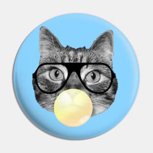 Sweet cat and a yellow bubble gum Pin