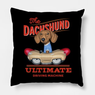 Dachshund Driving Machine Pillow