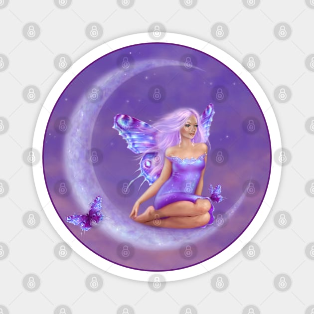 Lavender Moon Butterfly Fairy Magnet by silverstars