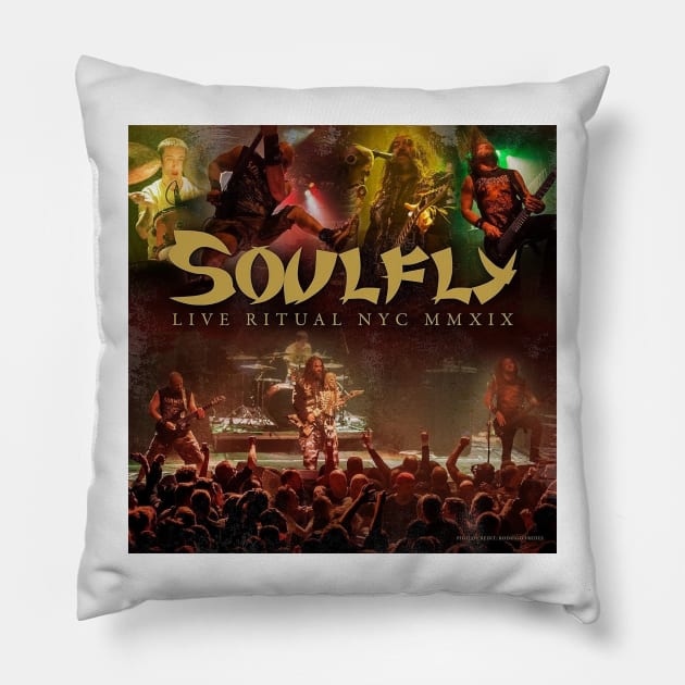 Soulfly Live Ritual Nyc Mmxix Album Cover Pillow by fancyjan