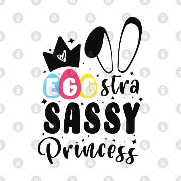 Cute Bunny Ears Princess Crown / Egg-Stra Sassy Colorful Egg Happy Easter by WassilArt