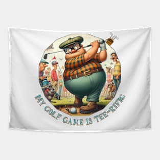 Funny Golfer - My golf game is tee-rific Tapestry