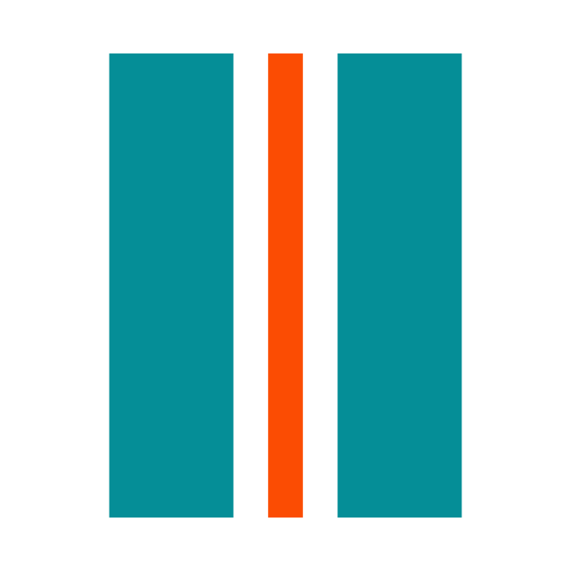 Retro American Football Stripes Miami Teal White Orange by Culture-Factory