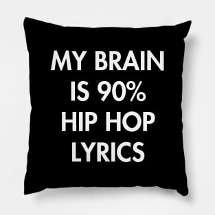 My Brain is 90% Hip Hop Lyrics Pillow