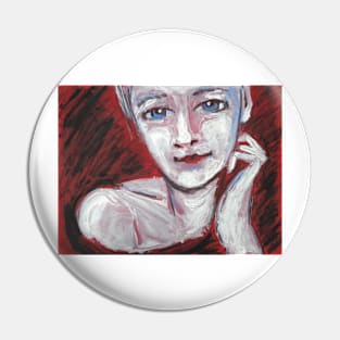 Blue Eyes - Portrait Of A Woman Pin