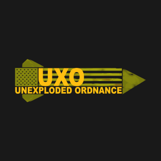 UXO Rocket, yellow and olive drab. T-Shirt