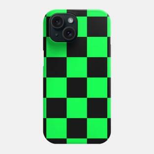 Checkered Square Seamless Pattern - Black & Green Phone Case