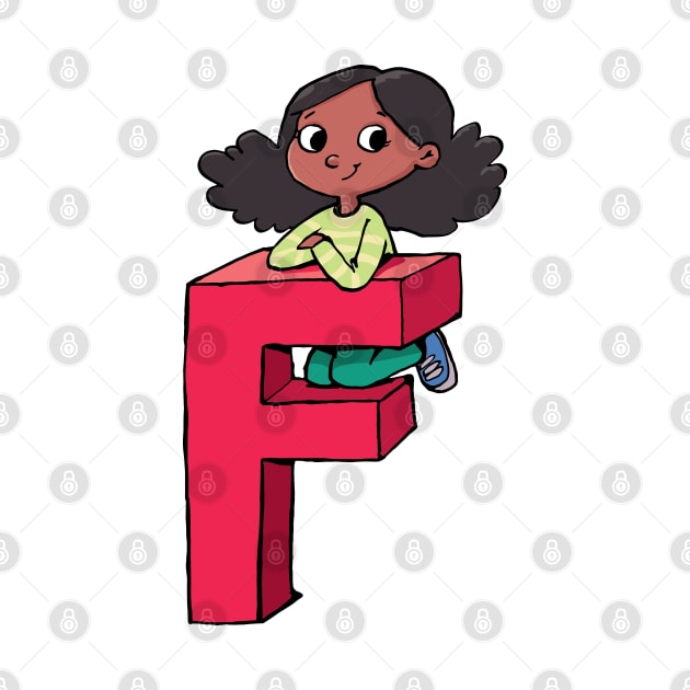 girl climbed the capital letter F by duxpavlic