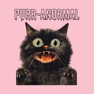 Retro Purr-anormal Cat Design - Whiskered Vintage Kitty T-Shirt