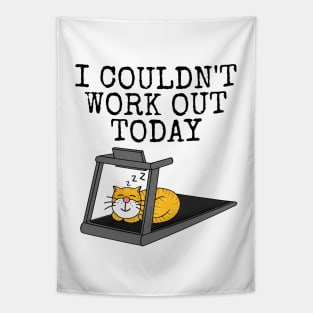 Cat Treadmill, I Couldn't Work Out Today, Fitness Funny Tapestry