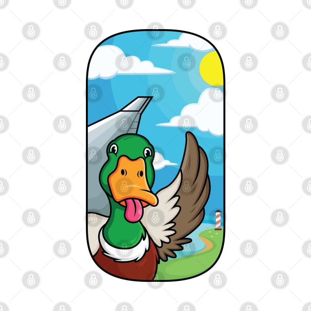 duck cartoon tongue plane window by Mako Design 