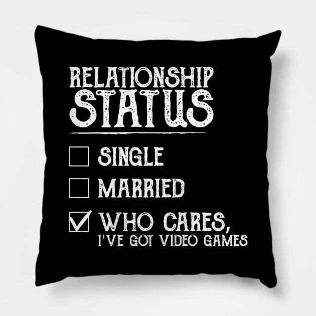 Relationship Status Video Games Funny Pillow by DragonTees