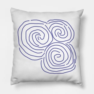 Celtic Spiral Irish Roots Very Peri Line Drawing Pillow