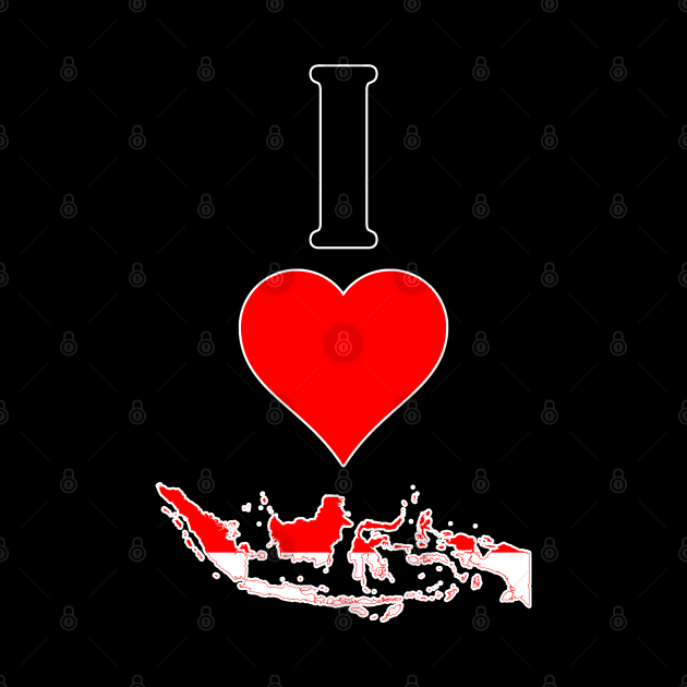 I Heart Indonesia Vertical I Love Indonesian National Flag Map by Sports Stars ⭐⭐⭐⭐⭐