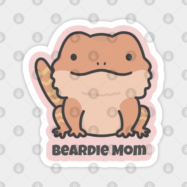 Red Bearded Dragon Mom Magnet by pbanddoodles