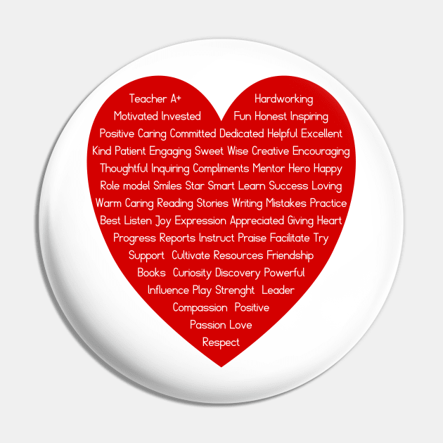 Teacher Appreciation Heart Adjectives Pin by lcorri