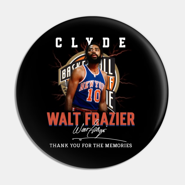 Walt Frazier The Clyde Basketball Legend Signature Vintage Retro 80s 90s Bootleg Rap Style Pin by CarDE