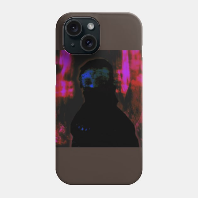 Portrait, digital collage and special processing. Like arabic. Cursed man with mouth mask. Pink and blue. Phone Case by 234TeeUser234