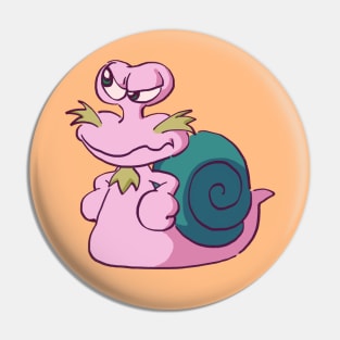 cranky escargoon the purple snail sidekick / retro anime Pin