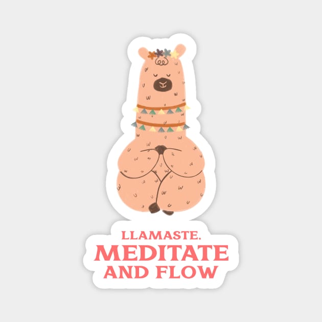 Llama Yoga namaste Cute Funny Magnet by Tip Top Tee's