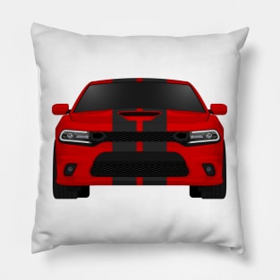 Charger Scat Tor-red + black stripes Pillow