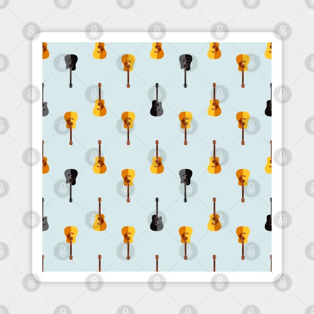 Guitar Pattern Magnet by okpinsArtDesign