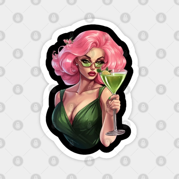 Pink Haired Lady Magnet by VelvetRoom