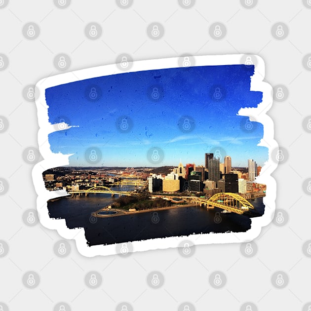 Photo Pittsburgh Pennsylvania skyline USA city tall building sky Magnet by BoogieCreates