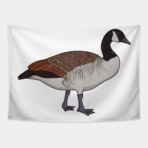 Drawing of a Canada Goose Tapestry by Modern Medieval Design