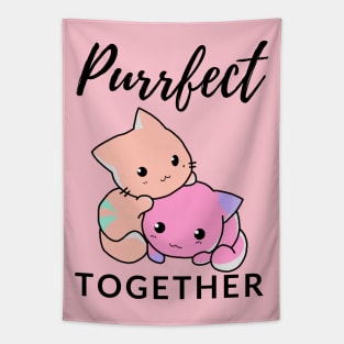 Valentine's Day Design "Purrfect Together" Tapestry