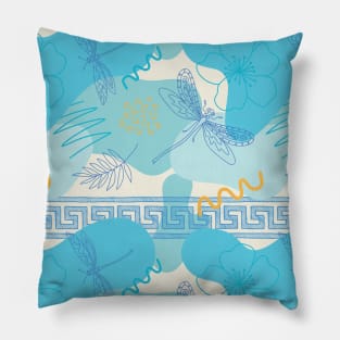 Santorini Greece pattern #1 Pillow