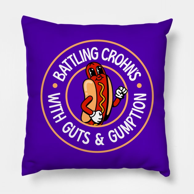 Battling Crohn's With Guts & Gumption - Crohn's Disease Pillow by Football from the Left