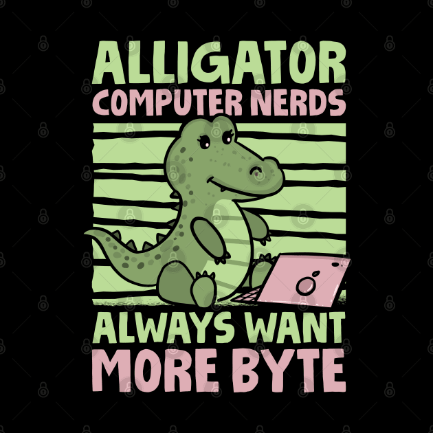 Funny Alligator Lover and Computer Nerd Kids Crocodile by Riffize