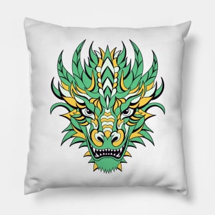 Head of green dragon Pillow