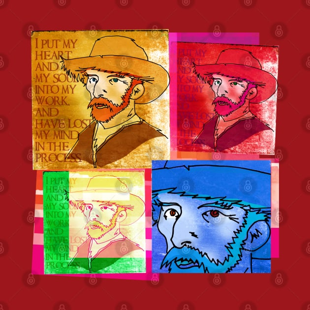 VINCENT VAN GOGH COLLAGE, DUTCH POST-IMPRESSIONIST ARTIST by CliffordHayes