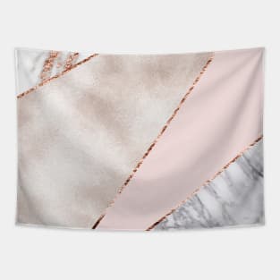 Shimmering rose gold with rose gold marble Tapestry