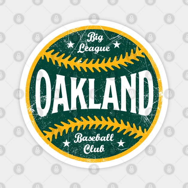 Oakland Retro Big League Baseball - White Magnet by KFig21