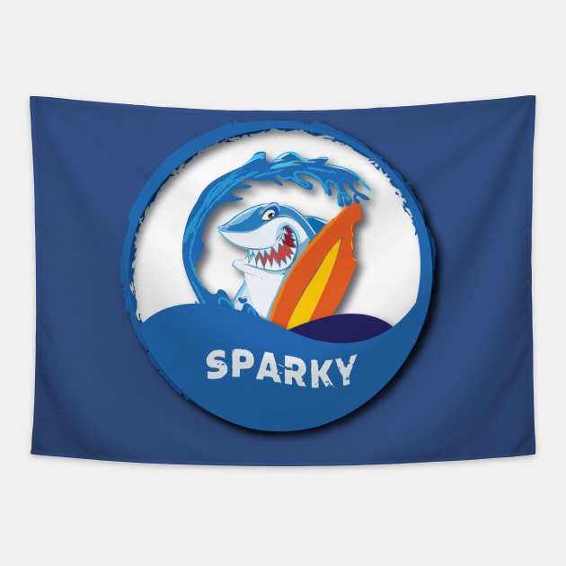 Shark Sparky Tapestry by playmanko